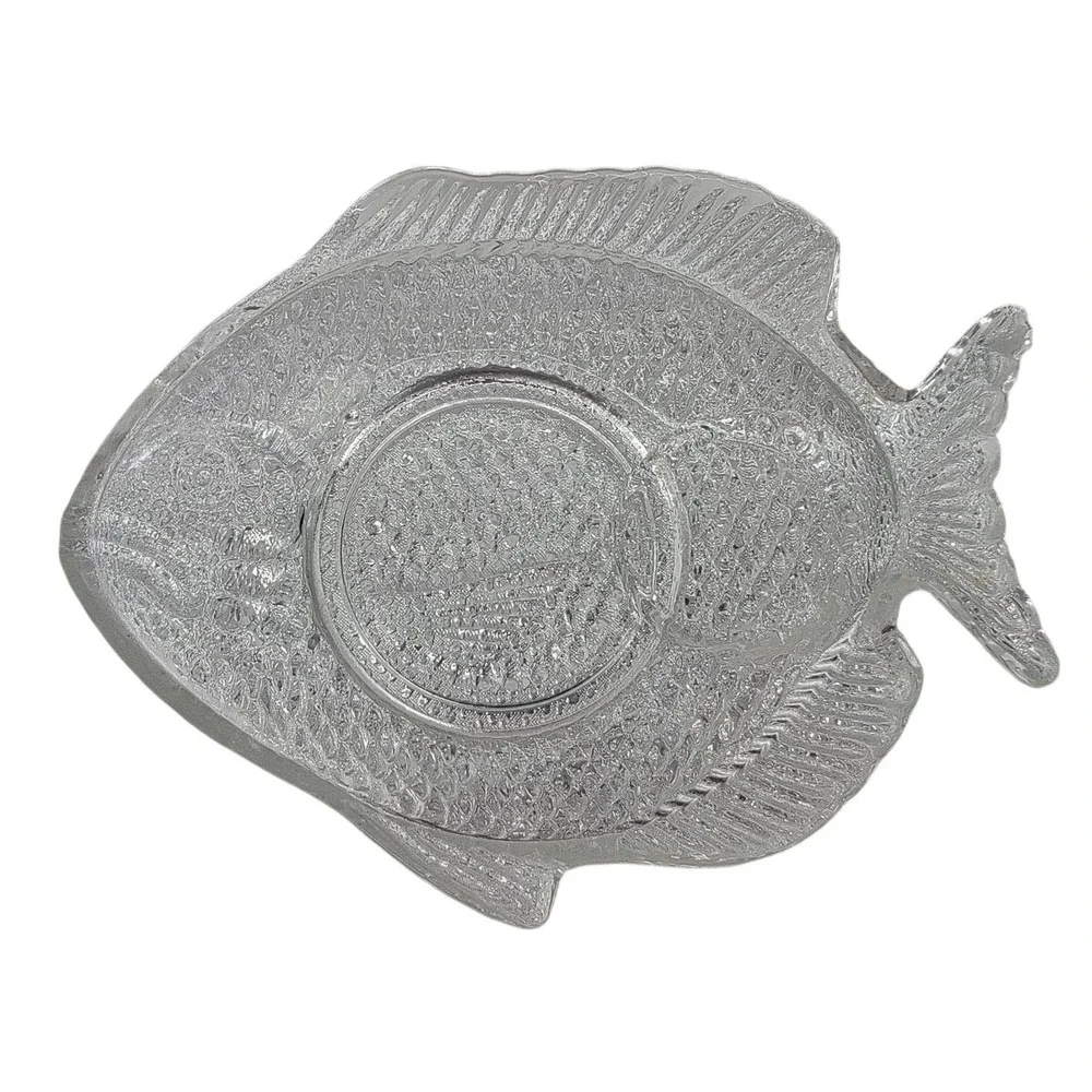 Set Of‎ 3 Clear Glass Fish-Shaped Plates